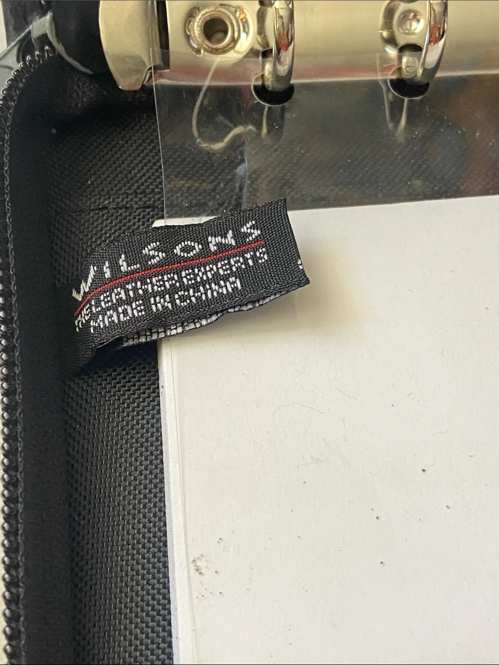 Wilson Genuine Leather Black Zip Travel Mini Organizer 6 rings